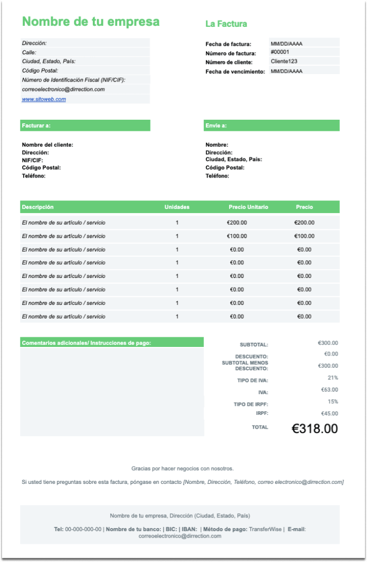 factura para autónomos